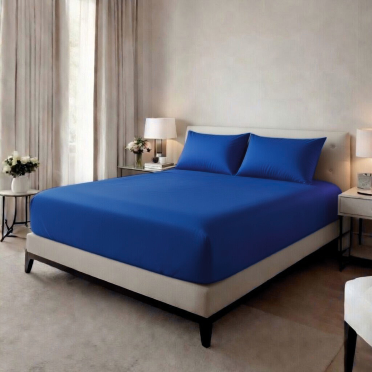 Extra Deep Fitted Sheet 40cm | Ultra Soft, Wrinkle-Free, Perfect Fit for Thick Mattress (UK Size)