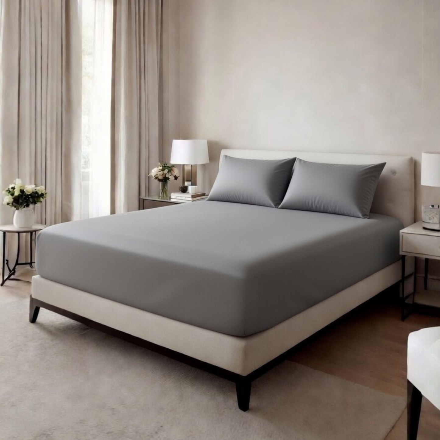 Extra Deep Fitted Sheet 40cm | Ultra Soft, Wrinkle-Free, Perfect Fit for Thick Mattress (UK Size)