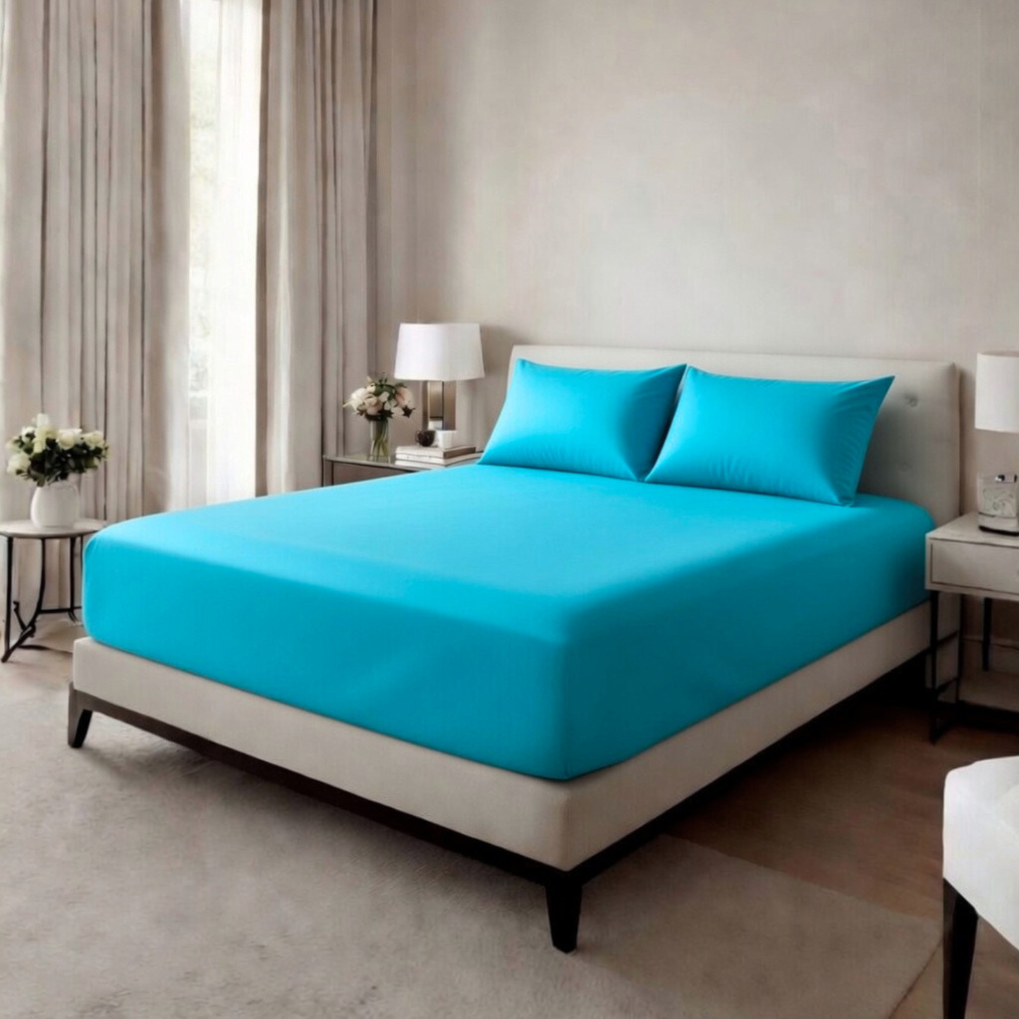 Extra Deep Fitted Sheet 40cm | Ultra Soft, Wrinkle-Free, Perfect Fit for Thick Mattress (UK Size)