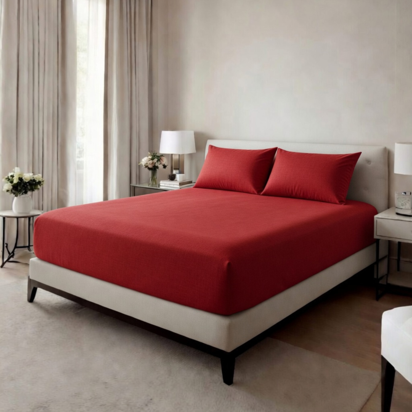 Extra Deep Fitted Sheet 40cm | Ultra Soft, Wrinkle-Free, Perfect Fit for Thick Mattress (UK Size)