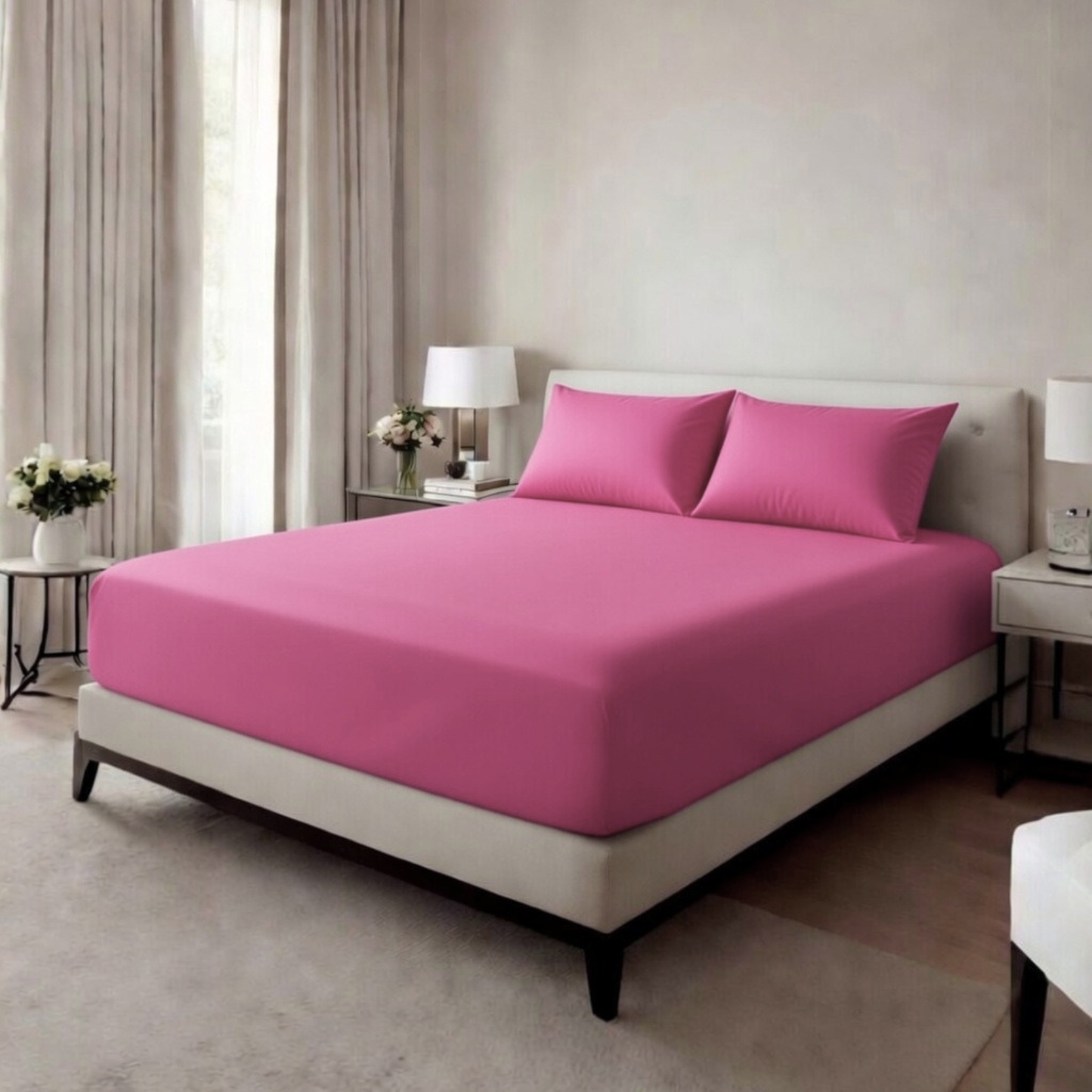 Extra Deep Fitted Sheet 40cm | Ultra Soft, Wrinkle-Free, Perfect Fit for Thick Mattress (UK Size)