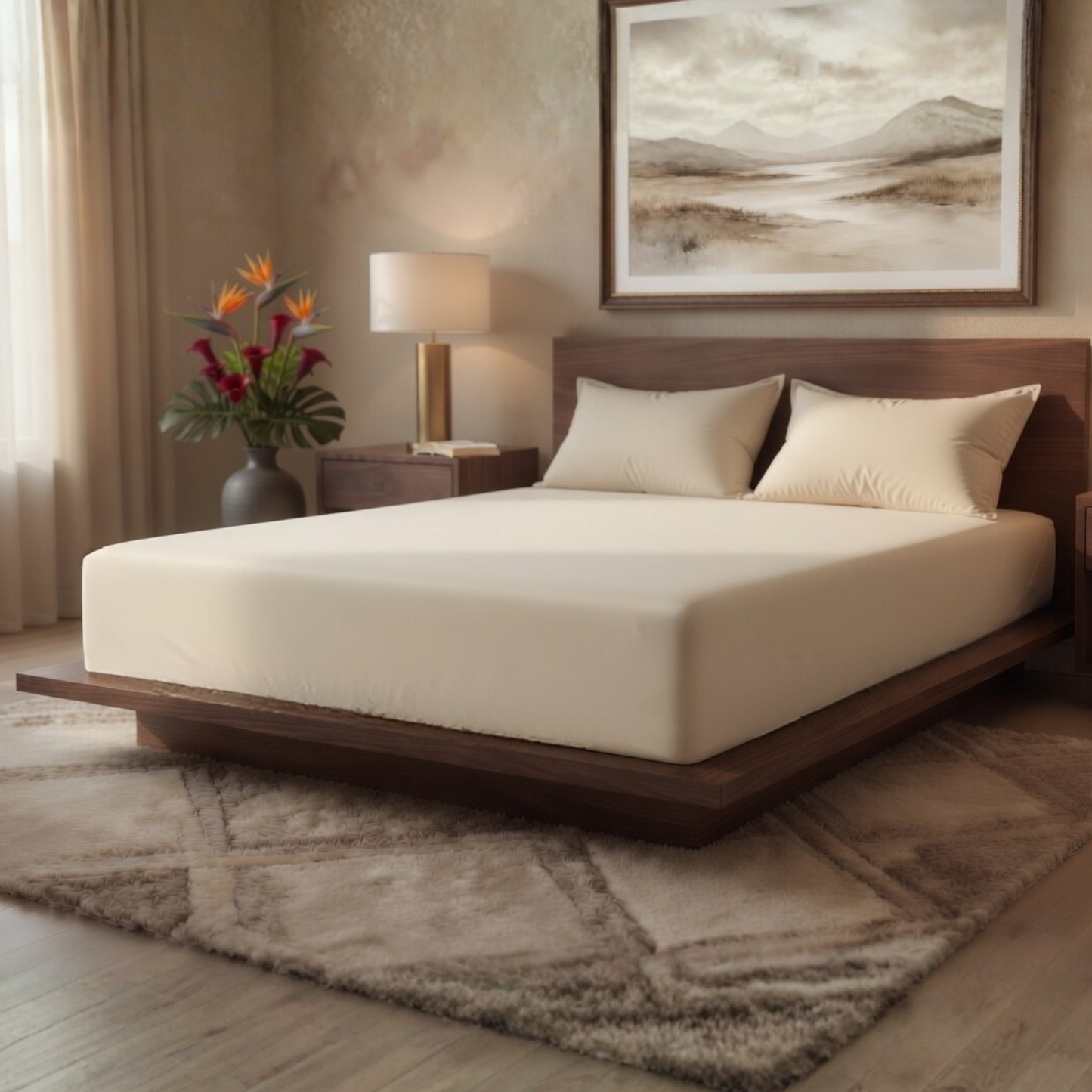 Luxury Fitted Sheet 11" Deep Pocket (28 cm) | Soft, Breathable, Wrinkle-Free Bedding for All Mattresses