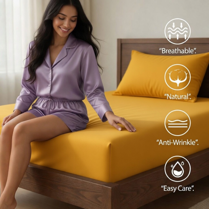 Extra Deep Fitted Sheet 40cm | Ultra Soft, Wrinkle-Free, Perfect Fit for Thick Mattress (UK Size)