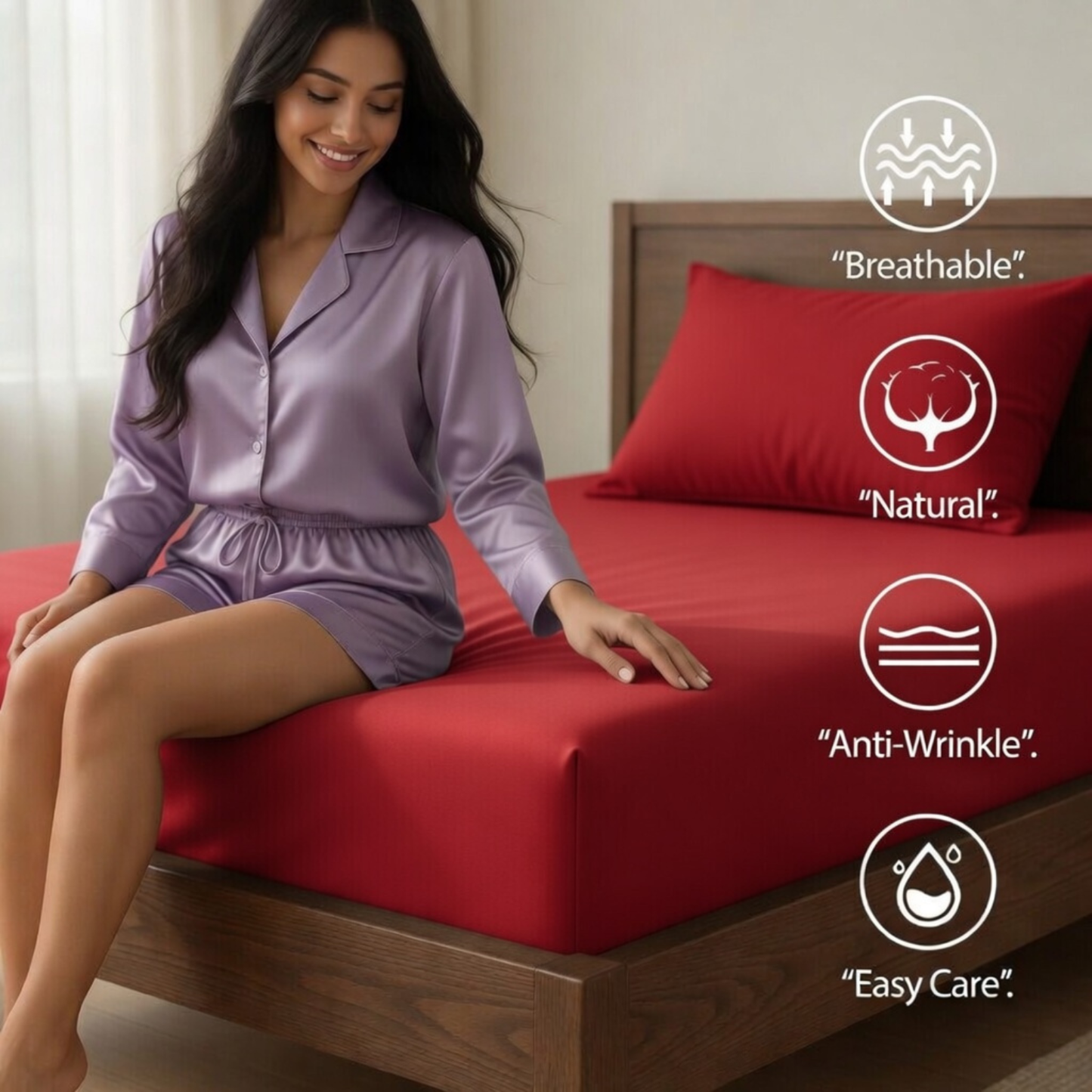 Extra Deep Fitted Sheet 40cm | Ultra Soft, Wrinkle-Free, Perfect Fit for Thick Mattress (UK Size)