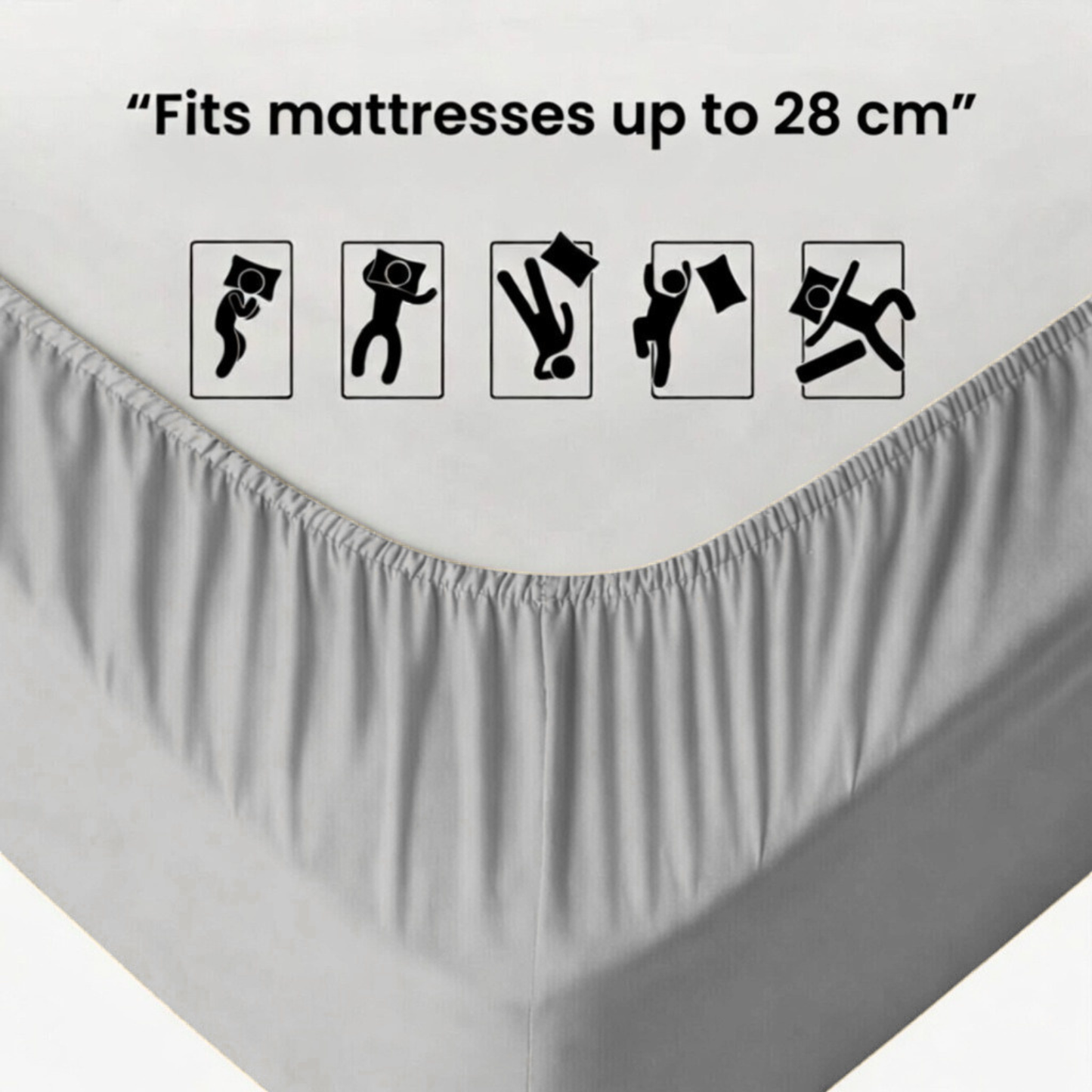 Luxury Fitted Sheet 11" Deep Pocket (28 cm) | Soft, Breathable, Wrinkle-Free Bedding for All Mattresses