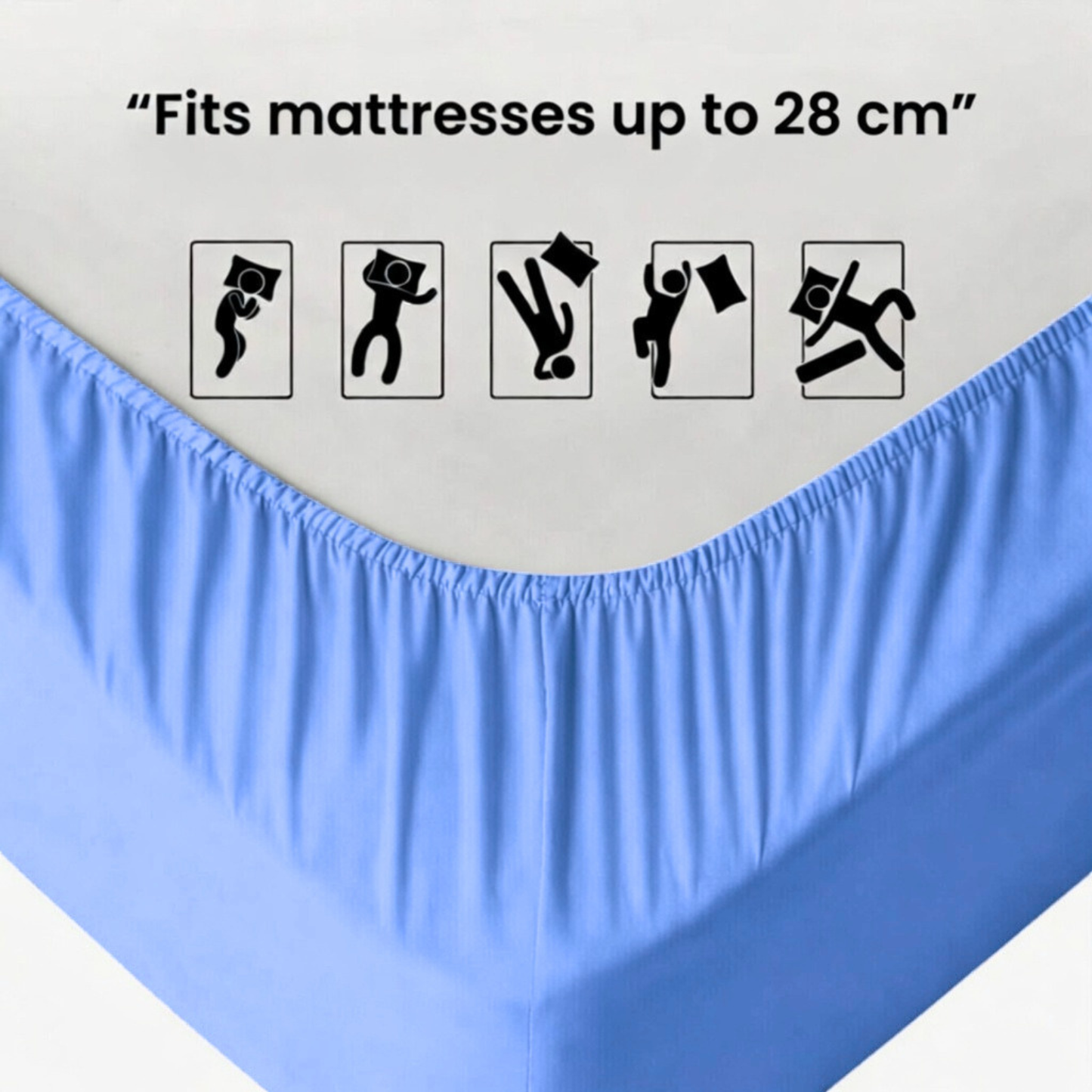 Luxury Fitted Sheet 11" Deep Pocket (28 cm) | Soft, Breathable, Wrinkle-Free Bedding for All Mattresses