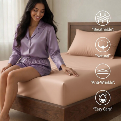 Extra Deep Fitted Sheet 40cm | Ultra Soft, Wrinkle-Free, Perfect Fit for Thick Mattress (UK Size)