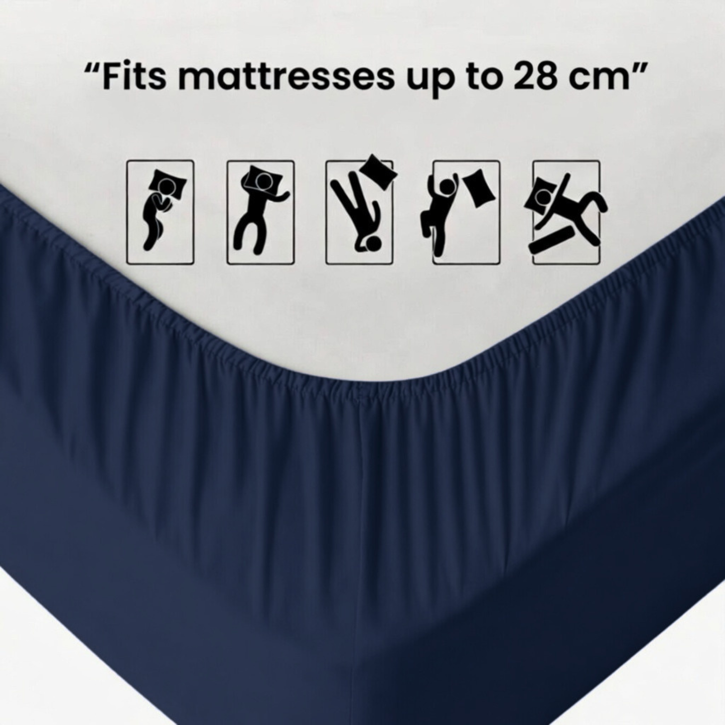 Luxury Fitted Sheet 11" Deep Pocket (28 cm) | Soft, Breathable, Wrinkle-Free Bedding for All Mattresses
