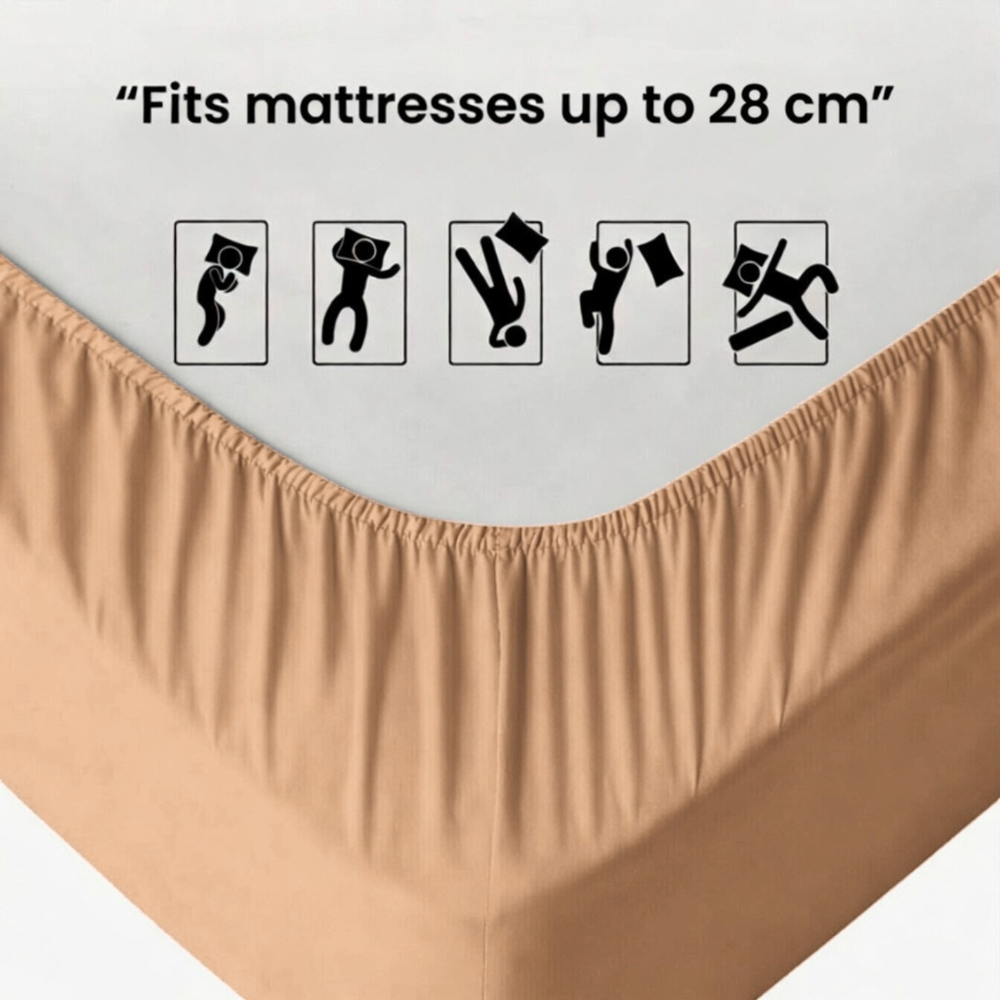 Luxury Fitted Sheet 11" Deep Pocket (28 cm) | Soft, Breathable, Wrinkle-Free Bedding for All Mattresses