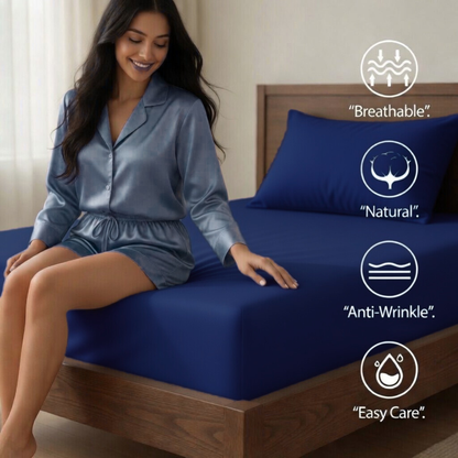 Extra Deep Fitted Sheet 40cm | Ultra Soft, Wrinkle-Free, Perfect Fit for Thick Mattress (UK Size)