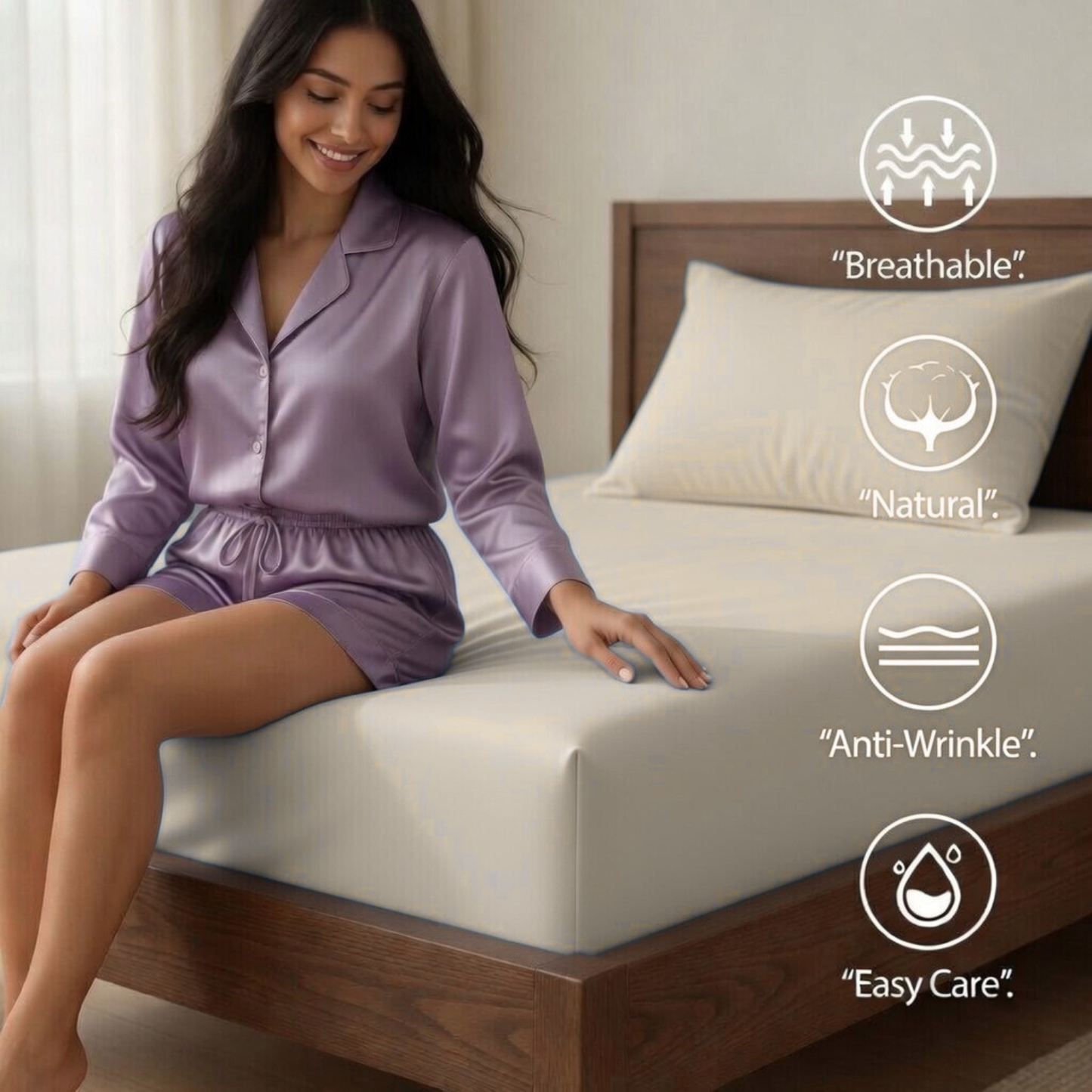 Extra Deep Fitted Sheet 40cm | Ultra Soft, Wrinkle-Free, Perfect Fit for Thick Mattress (UK Size)
