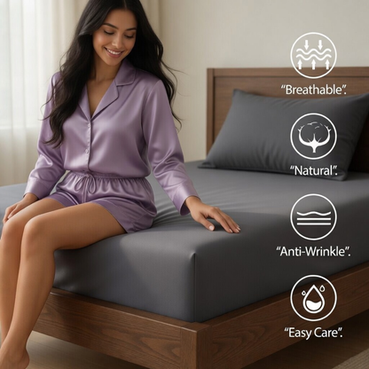 Extra Deep Fitted Sheet 40cm | Ultra Soft, Wrinkle-Free, Perfect Fit for Thick Mattress (UK Size)