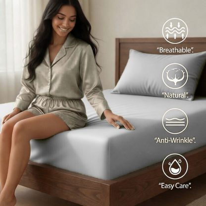 Extra Deep Fitted Sheet 40cm | Ultra Soft, Wrinkle-Free, Perfect Fit for Thick Mattress (UK Size)