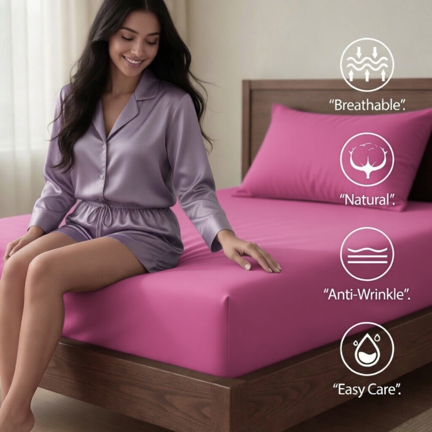 Extra Deep Fitted Sheet 40cm | Ultra Soft, Wrinkle-Free, Perfect Fit for Thick Mattress (UK Size)