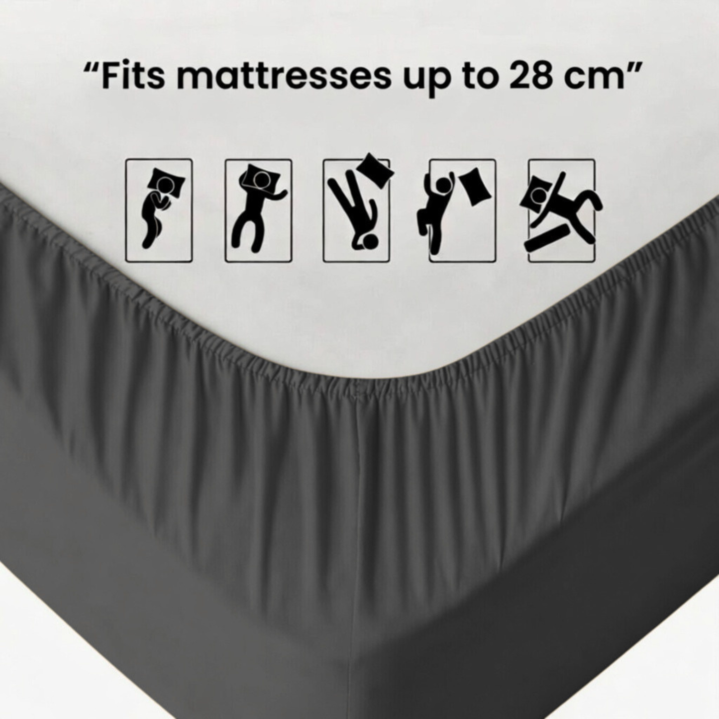 Luxury Fitted Sheet 11" Deep Pocket (28 cm) | Soft, Breathable, Wrinkle-Free Bedding for All Mattresses