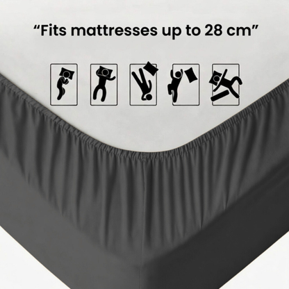 Luxury Fitted Sheet 11" Deep Pocket (28 cm) | Soft, Breathable, Wrinkle-Free Bedding for All Mattresses