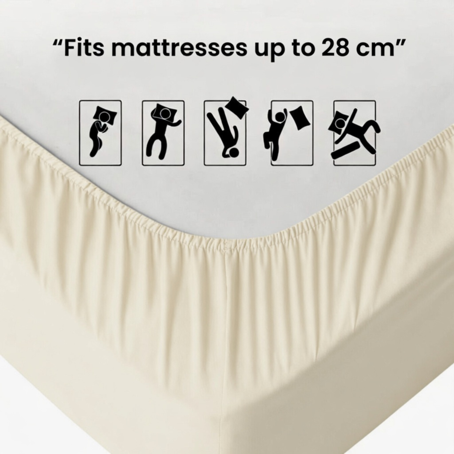 Luxury Fitted Sheet 11" Deep Pocket (28 cm) | Soft, Breathable, Wrinkle-Free Bedding for All Mattresses