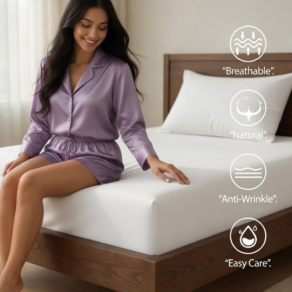 Extra Deep Fitted Sheet 40cm | Ultra Soft, Wrinkle-Free, Perfect Fit for Thick Mattress (UK Size)