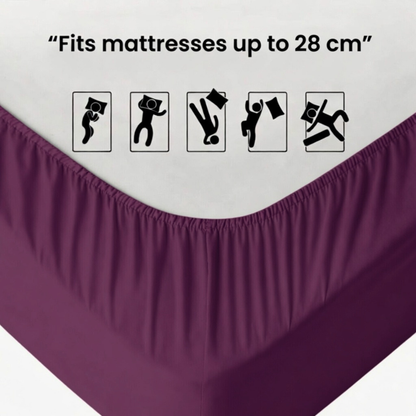 Luxury Fitted Sheet 11" Deep Pocket (28 cm) | Soft, Breathable, Wrinkle-Free Bedding for All Mattresses