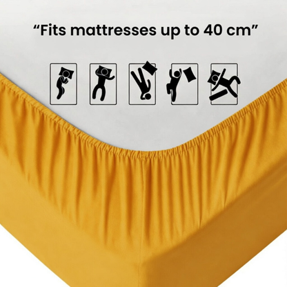 Extra Deep Fitted Sheet 40cm | Ultra Soft, Wrinkle-Free, Perfect Fit for Thick Mattress (UK Size)