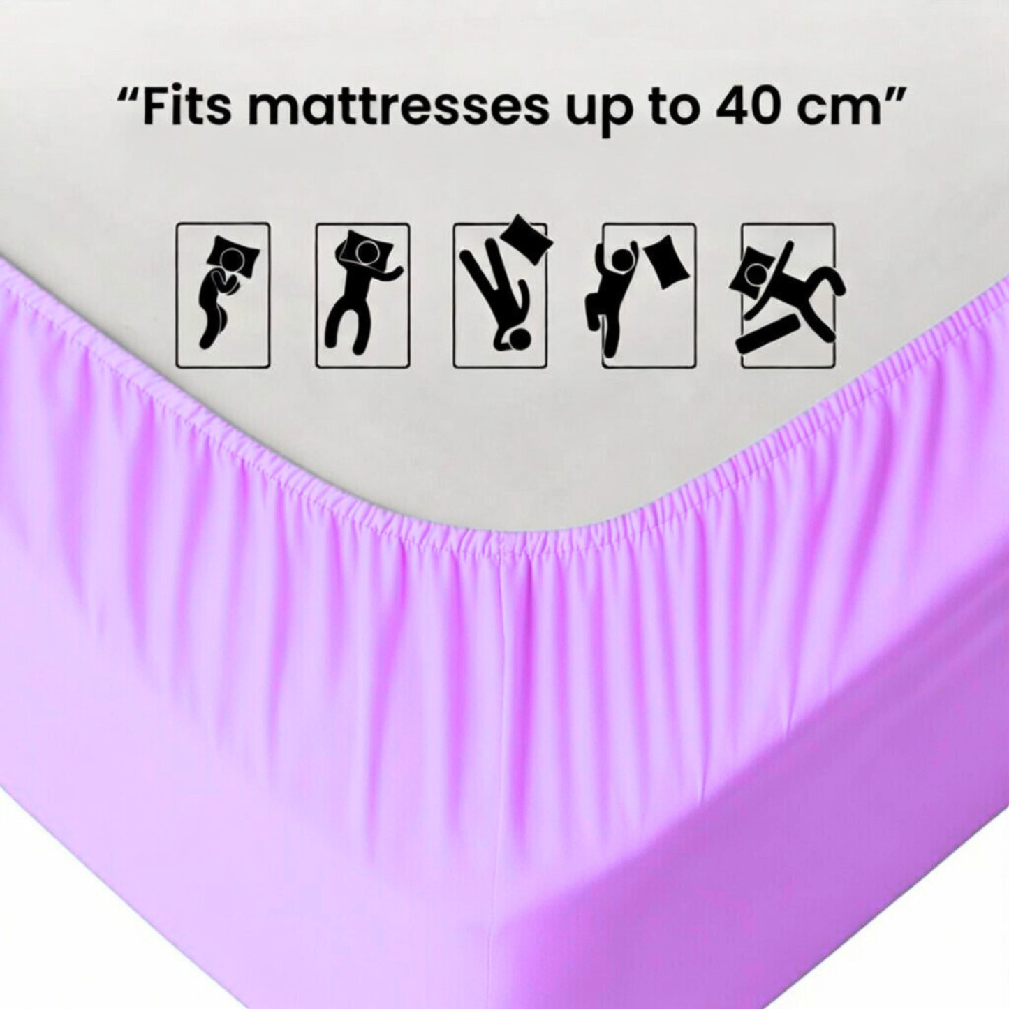 Extra Deep Fitted Sheet 40cm | Ultra Soft, Wrinkle-Free, Perfect Fit for Thick Mattress (UK Size)