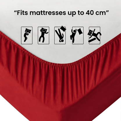Extra Deep Fitted Sheet 40cm | Ultra Soft, Wrinkle-Free, Perfect Fit for Thick Mattress (UK Size)