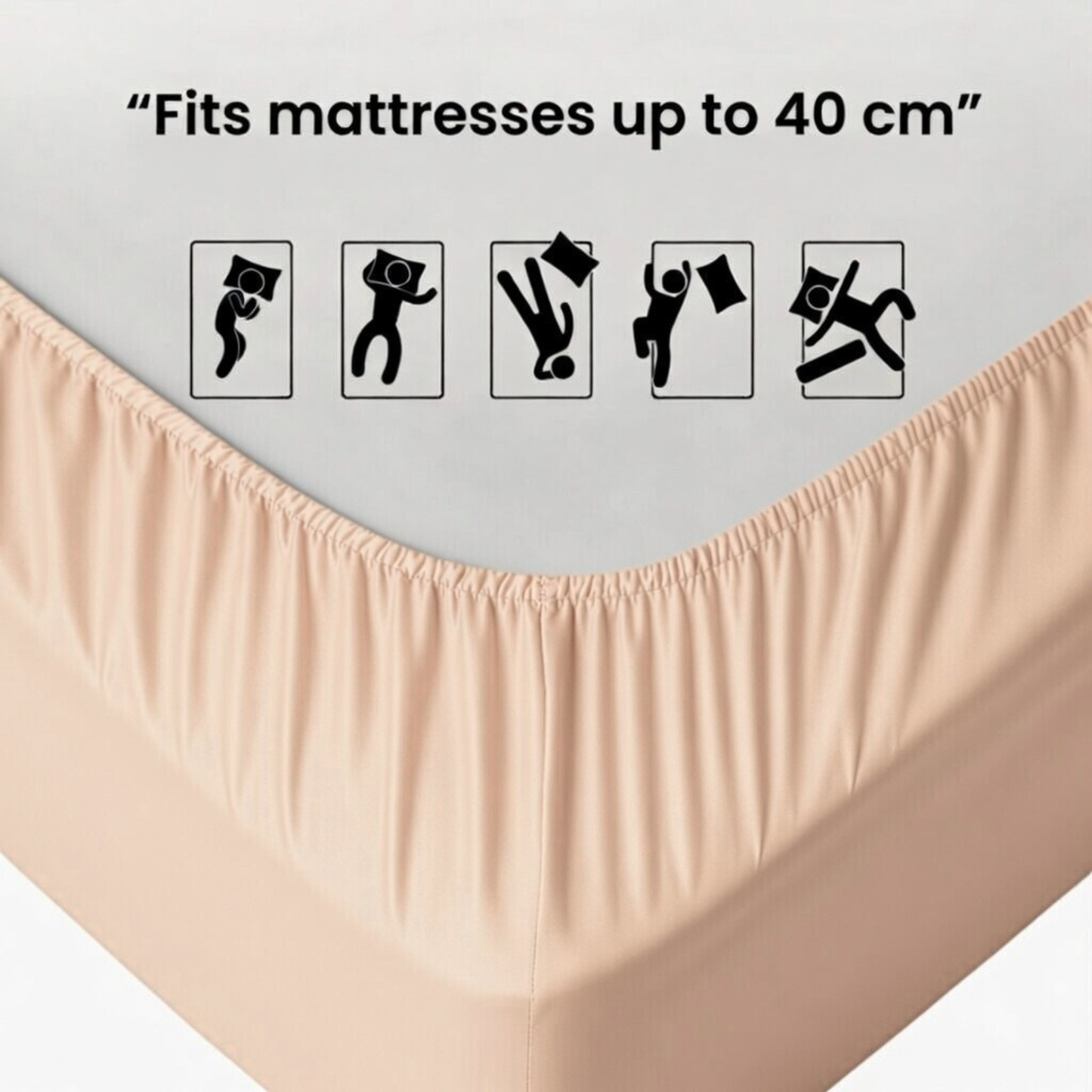 Extra Deep Fitted Sheet 40cm | Ultra Soft, Wrinkle-Free, Perfect Fit for Thick Mattress (UK Size)