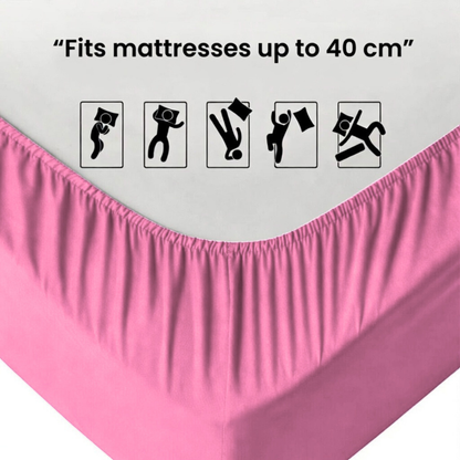 Extra Deep Fitted Sheet 40cm | Ultra Soft, Wrinkle-Free, Perfect Fit for Thick Mattress (UK Size)
