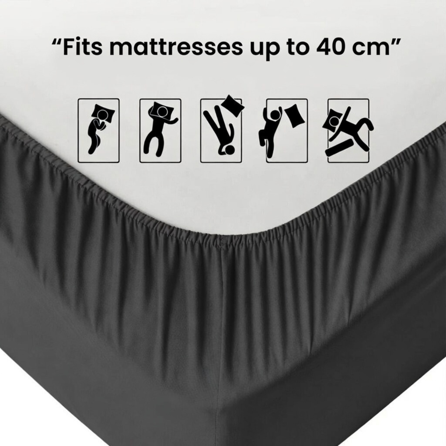 Extra Deep Fitted Sheet 40cm | Ultra Soft, Wrinkle-Free, Perfect Fit for Thick Mattress (UK Size)