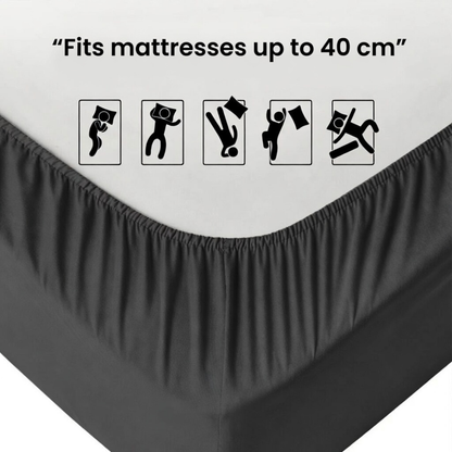 Extra Deep Fitted Sheet 40cm | Ultra Soft, Wrinkle-Free, Perfect Fit for Thick Mattress (UK Size)