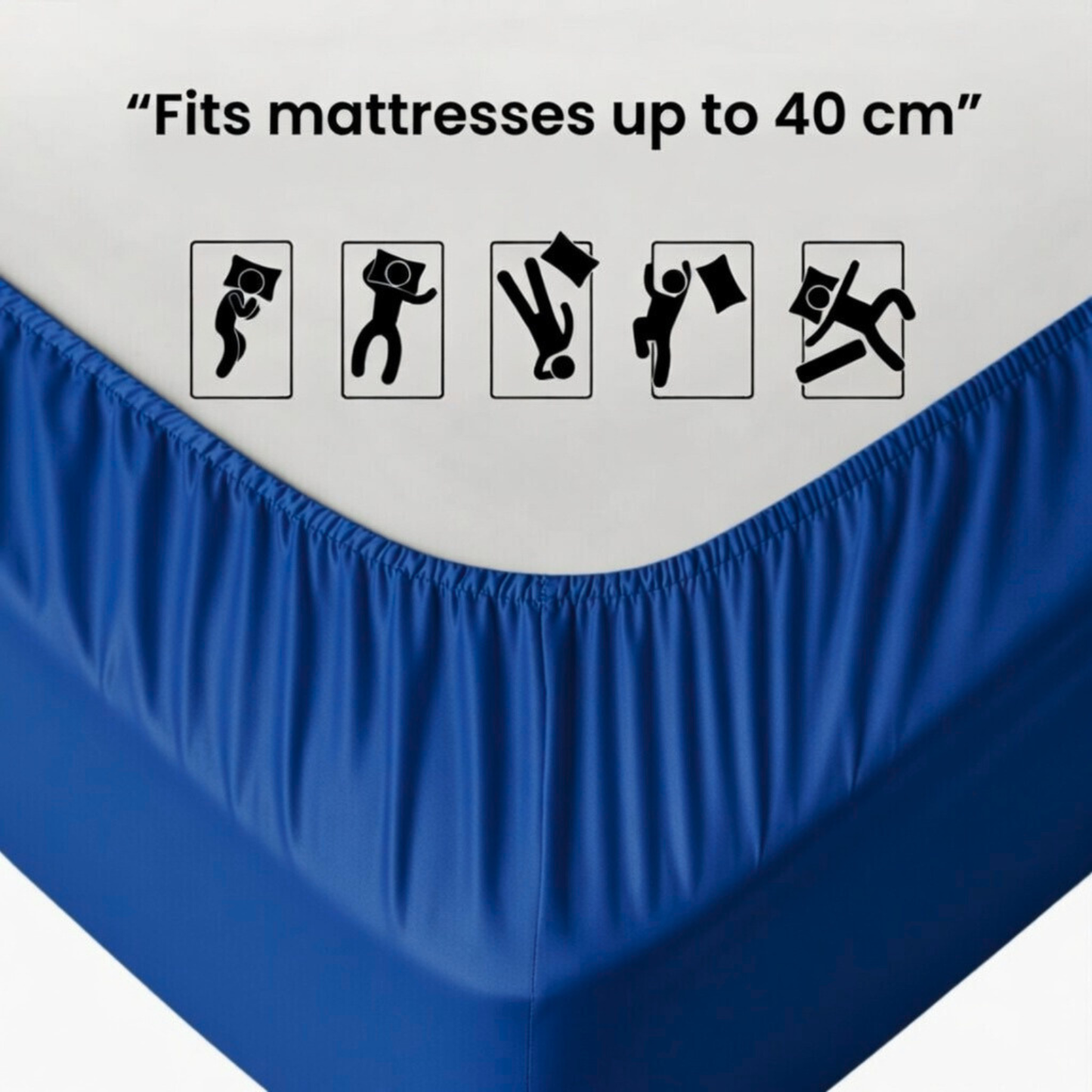 Extra Deep Fitted Sheet 40cm | Ultra Soft, Wrinkle-Free, Perfect Fit for Thick Mattress (UK Size)