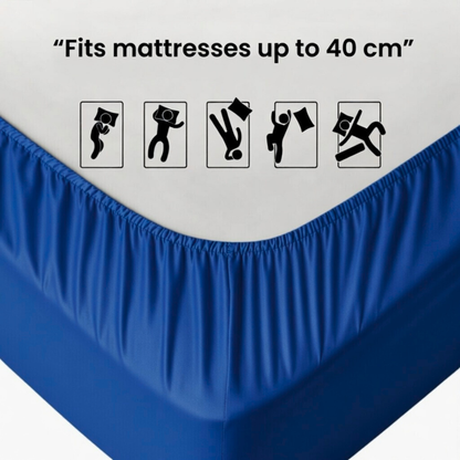 Extra Deep Fitted Sheet 40cm | Ultra Soft, Wrinkle-Free, Perfect Fit for Thick Mattress (UK Size)