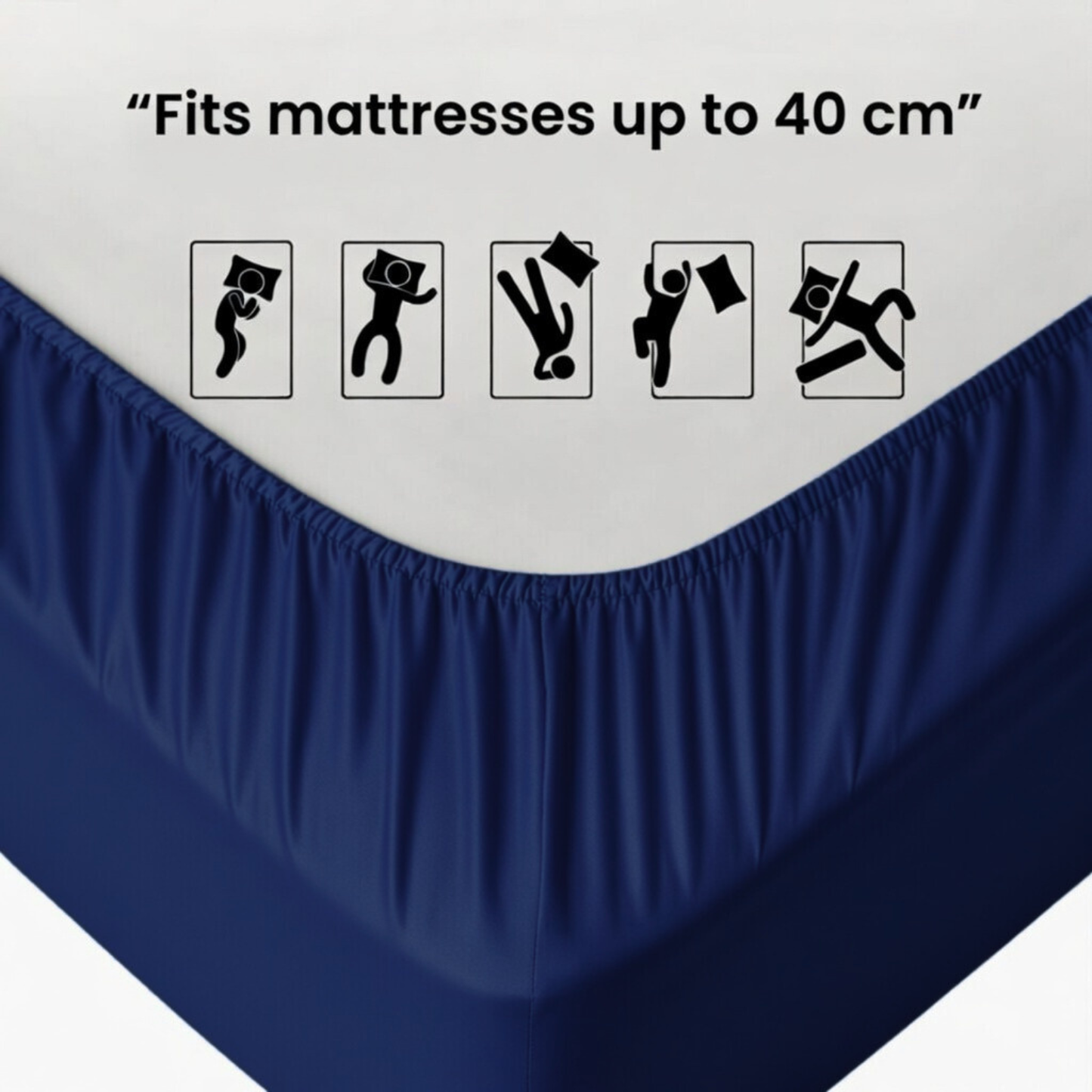 Extra Deep Fitted Sheet 40cm | Ultra Soft, Wrinkle-Free, Perfect Fit for Thick Mattress (UK Size)