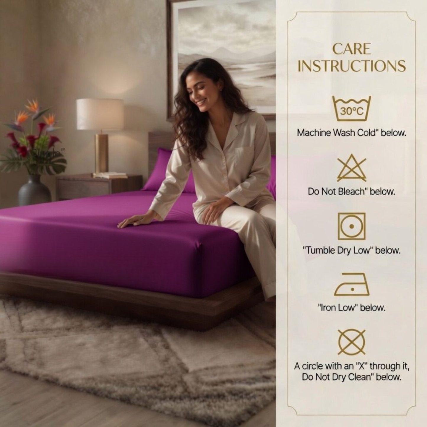 Luxury Fitted Sheet 11" Deep Pocket (28 cm) | Soft, Breathable, Wrinkle-Free Bedding for All Mattresses