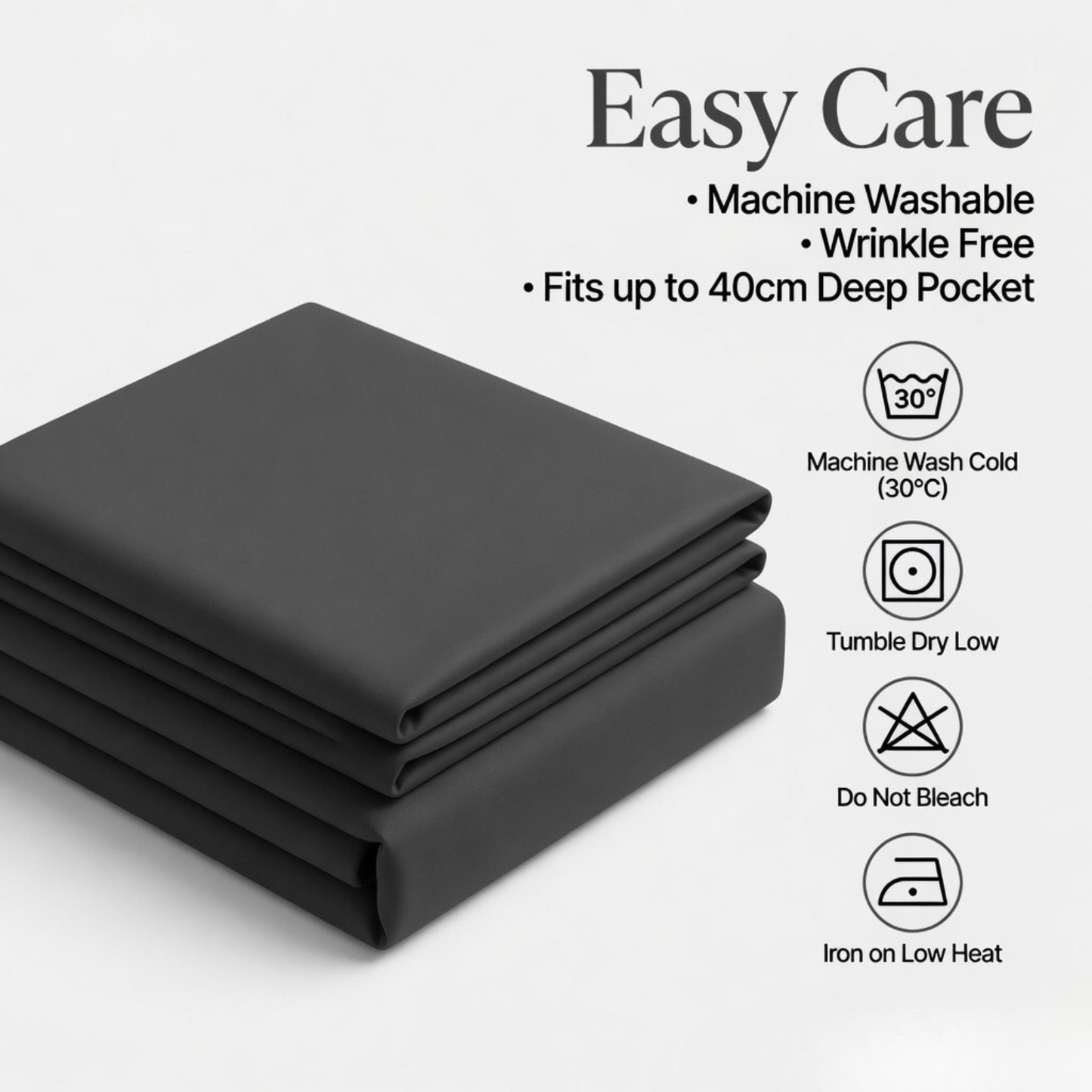 Extra Deep Fitted Sheet 40cm | Ultra Soft, Wrinkle-Free, Perfect Fit for Thick Mattress (UK Size)