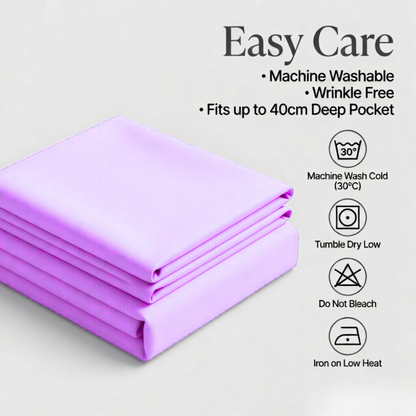 Extra Deep Fitted Sheet 40cm | Ultra Soft, Wrinkle-Free, Perfect Fit for Thick Mattress (UK Size)