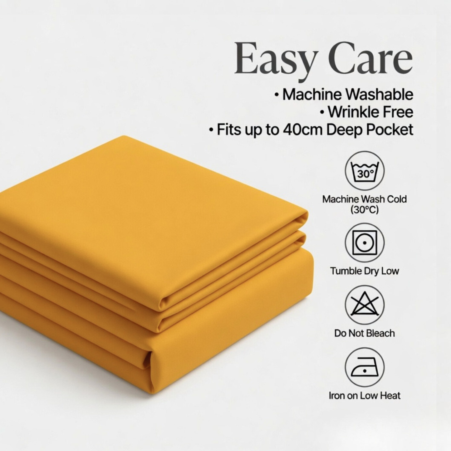 Extra Deep Fitted Sheet 40cm | Ultra Soft, Wrinkle-Free, Perfect Fit for Thick Mattress (UK Size)