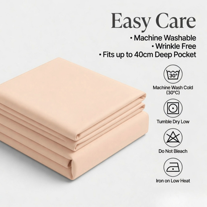 Extra Deep Fitted Sheet 40cm | Ultra Soft, Wrinkle-Free, Perfect Fit for Thick Mattress (UK Size)
