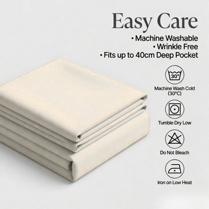 Extra Deep Fitted Sheet 40cm | Ultra Soft, Wrinkle-Free, Perfect Fit for Thick Mattress (UK Size)