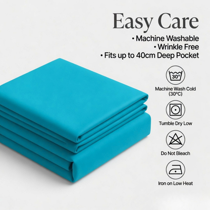 Extra Deep Fitted Sheet 40cm | Ultra Soft, Wrinkle-Free, Perfect Fit for Thick Mattress (UK Size)