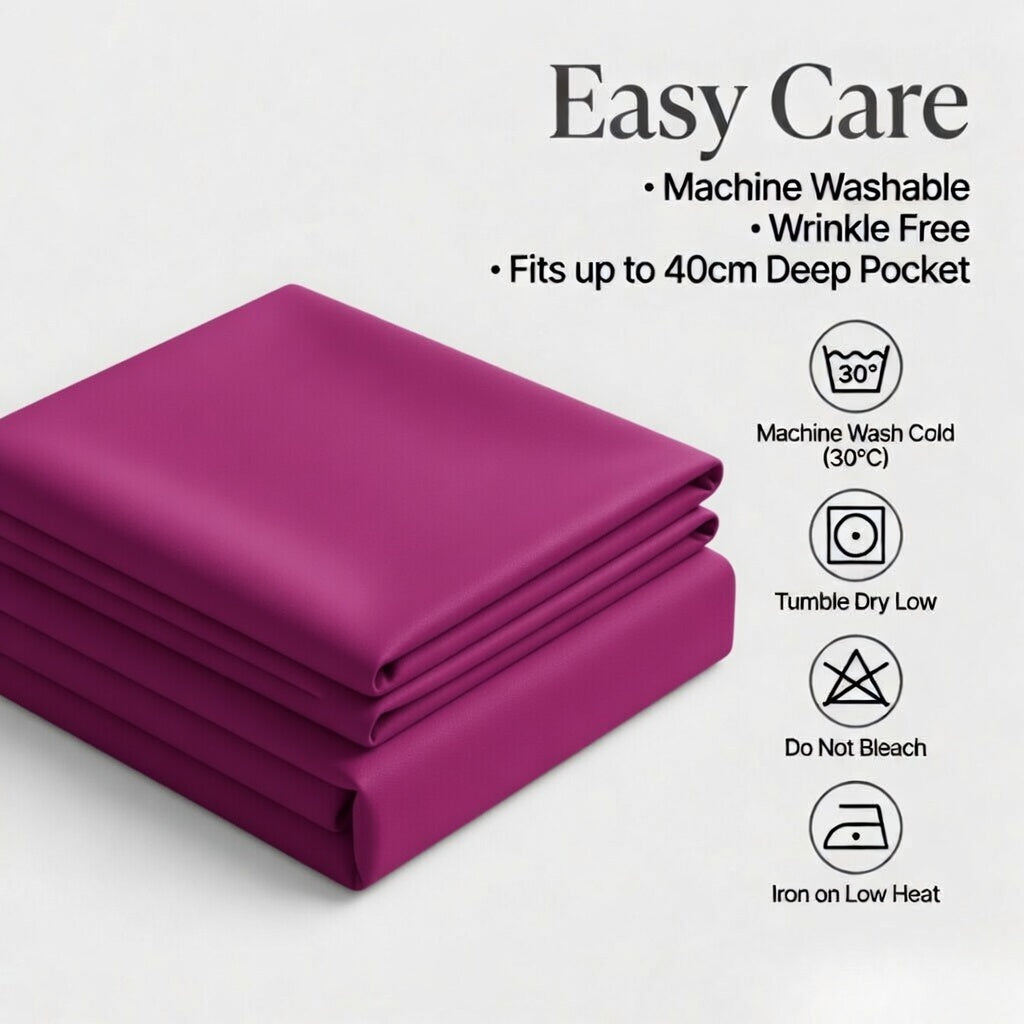 Extra Deep Fitted Sheet 40cm | Ultra Soft, Wrinkle-Free, Perfect Fit for Thick Mattress (UK Size)