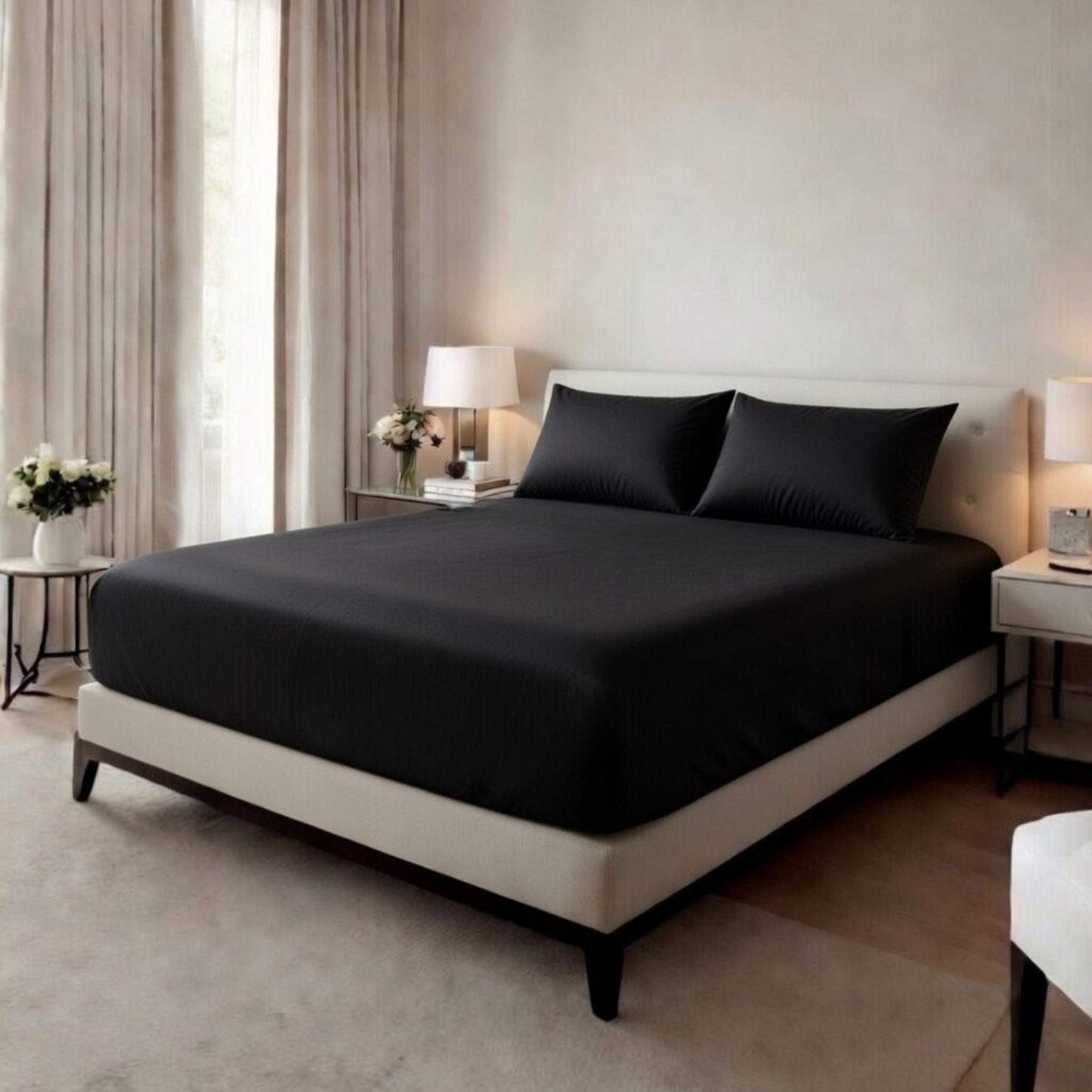Extra Deep Fitted Sheet 40cm | Ultra Soft, Wrinkle-Free, Perfect Fit for Thick Mattress (UK Size)
