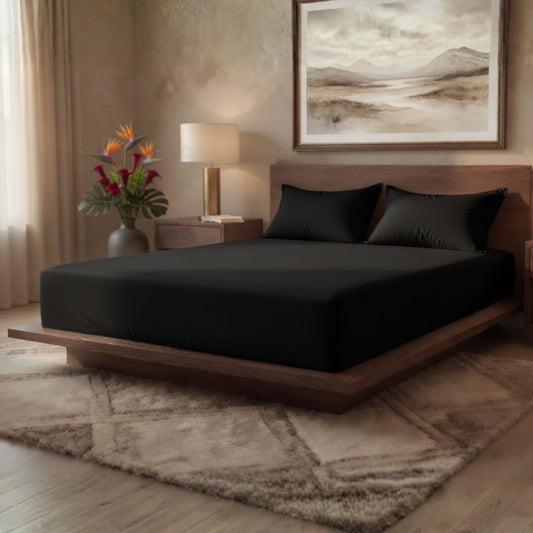 Luxury Fitted Sheet 11" Deep Pocket (28 cm) | Soft, Breathable, Wrinkle-Free Bedding for All Mattresses