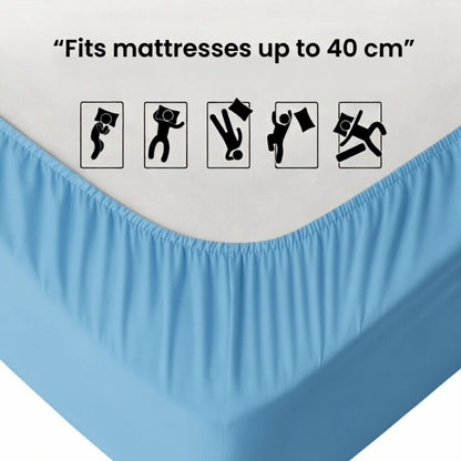 Extra Deep Fitted Sheet 40cm | Ultra Soft, Wrinkle-Free, Perfect Fit for Thick Mattress (UK Size)