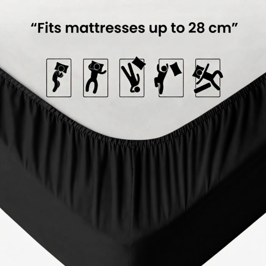 Luxury Fitted Sheet 11" Deep Pocket (28 cm) | Soft, Breathable, Wrinkle-Free Bedding for All Mattresses
