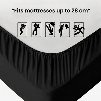 Luxury Fitted Sheet 11" Deep Pocket (28 cm) | Soft, Breathable, Wrinkle-Free Bedding for All Mattresses
