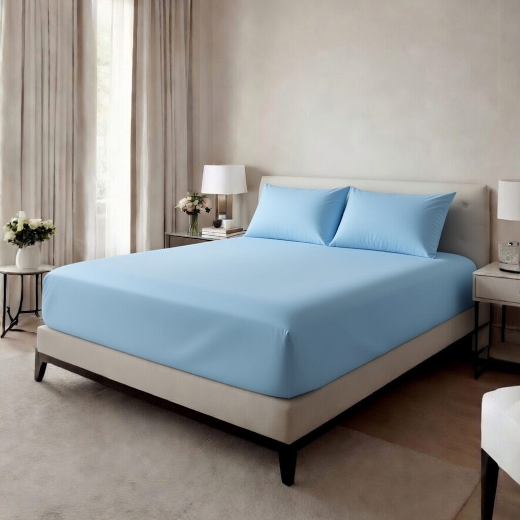 Extra Deep Fitted Sheet 40cm | Ultra Soft, Wrinkle-Free, Perfect Fit for Thick Mattress (UK Size)