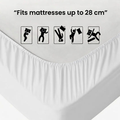 Luxury Fitted Sheet 11" Deep Pocket (28 cm) | Soft, Breathable, Wrinkle-Free Bedding for All Mattresses