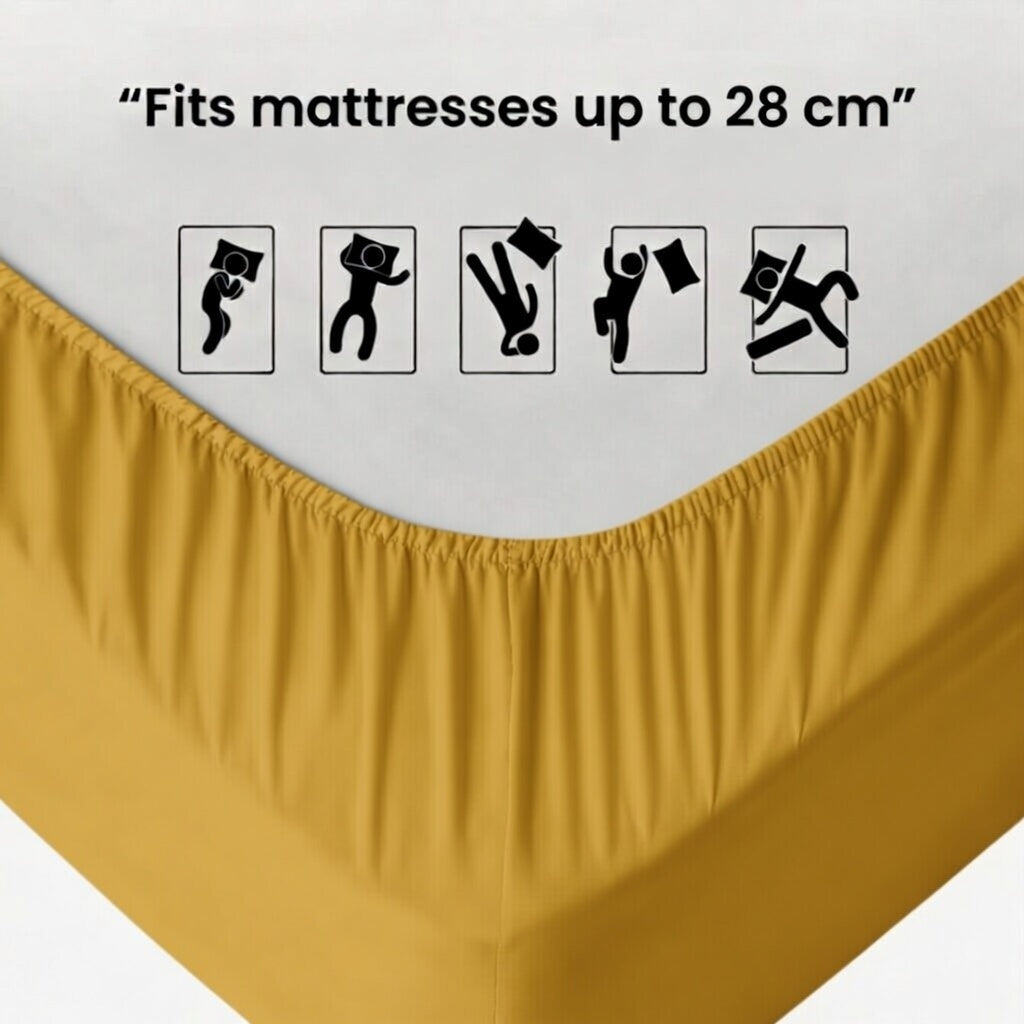 Luxury Fitted Sheet 11" Deep Pocket (28 cm) | Soft, Breathable, Wrinkle-Free Bedding for All Mattresses