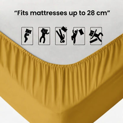 Luxury Fitted Sheet 11" Deep Pocket (28 cm) | Soft, Breathable, Wrinkle-Free Bedding for All Mattresses